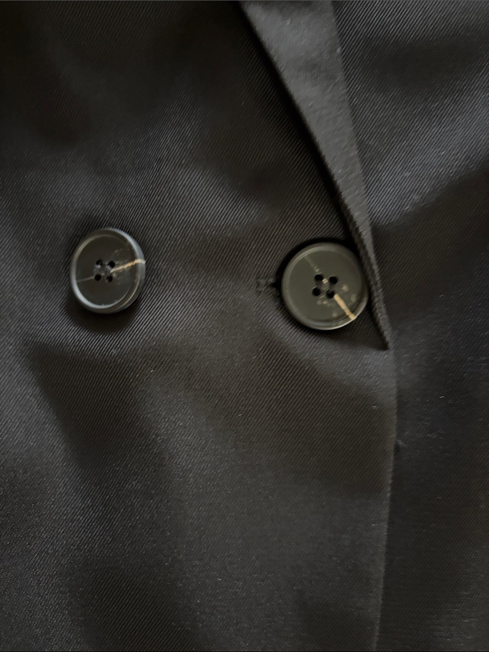Black Double-Breasted Blazer with Plaid Cuff Trim - Picture 3 of 16